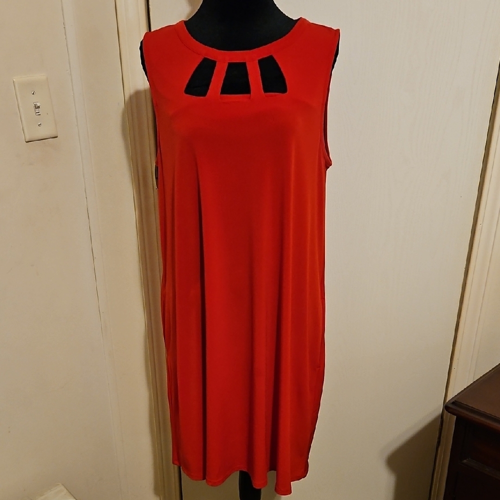 AGB Vibrant Red Sleeveless Mini Dress